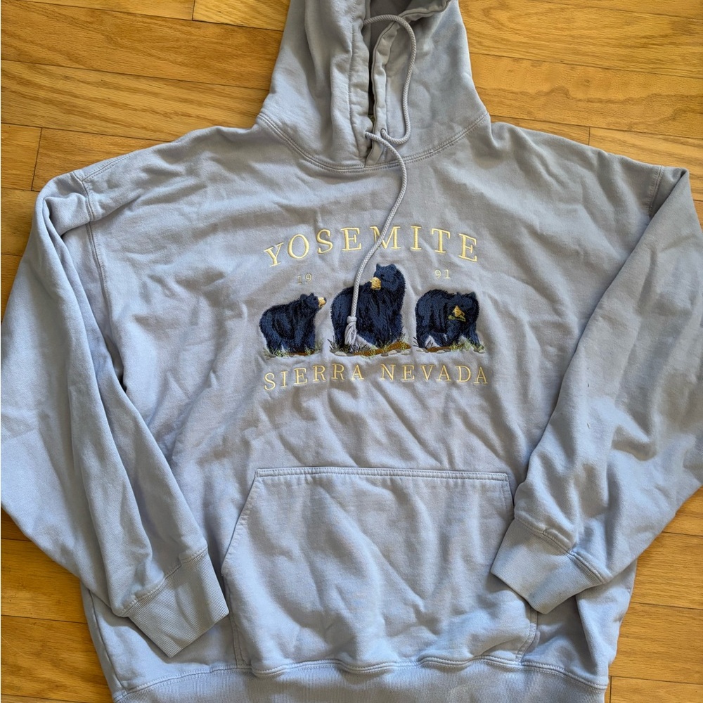 Brandy Melville Gray Graphic Hoodie Sweatshirt
